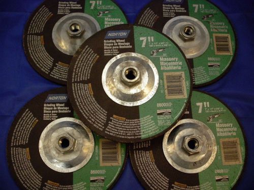 Norton 7&#034; Masonary Grinding Wheel Box of 5 ( Hub Wheel )