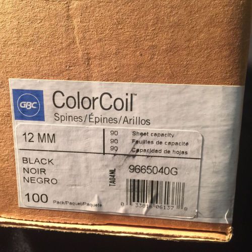 966504G GBC 12mm Black Binding Coils ColorCoil