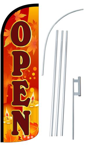 Open wide windless swooper flag jumbo fall banner+ pole + spike made usa for sale