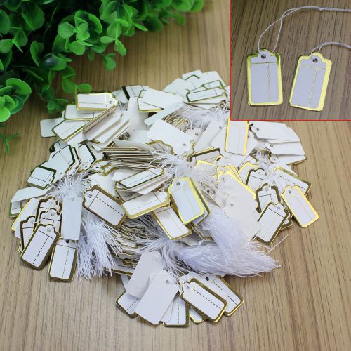 500 Pcs String Jewelry Retail Display Label Price Tags Tickets Tie 27x14mm New