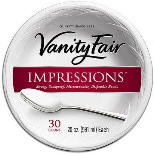 Vanity Fair Impressions 20 Oz Disposable Bowls, 30 count