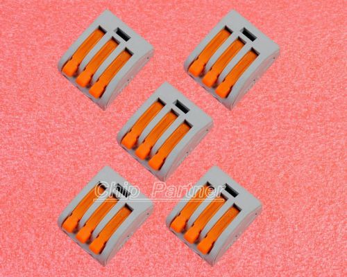 5pcs spring lever push fit reuseable cable 3 wire brand new for sale