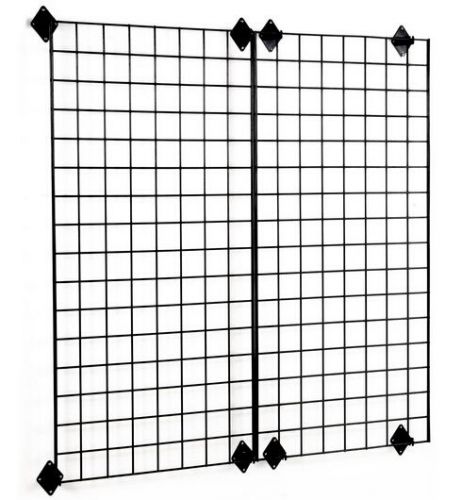 24&#034; x 48&#034; Wall Mounted Gridwall Panels, Set of 2 - Black 19353