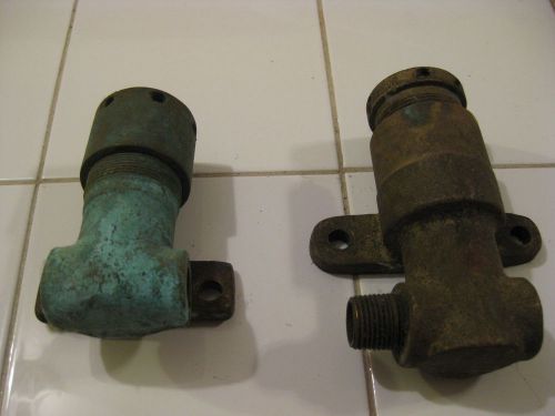 (2) vintage brass hit &amp; miss engine water pump bodys for sale
