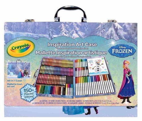 Portable Crayola Frozen Art Storage Case Kids Craft Crayons Color Pens Gift New