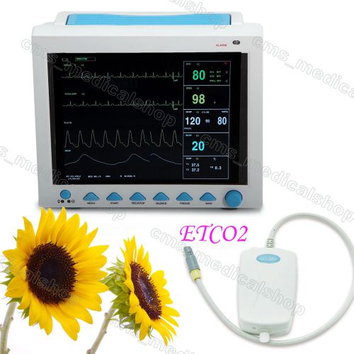 12&#034;color tft icu patient monitor ecg, nibp, spo2, pr, temp, resp with etco2 for sale