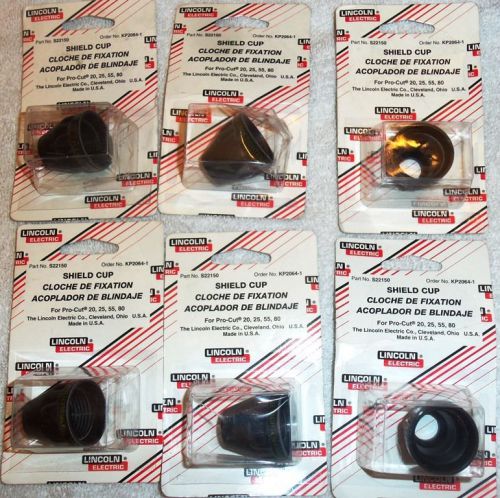 6 new lincoln electric plasma shield cups pro cut 20 25 55 80 kp2064-1 / s22150 for sale