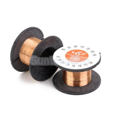 2 Rolls 0.1MM PPA Copper Soldering Solder Enamelled Reel Wire Line Accurate