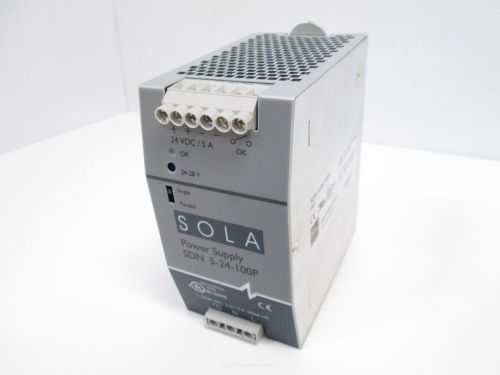 Sola SDN 5-24-100P Power Supply, 115/230VAC 2.2/1.0A IN, 24VDC 5.0A OUT