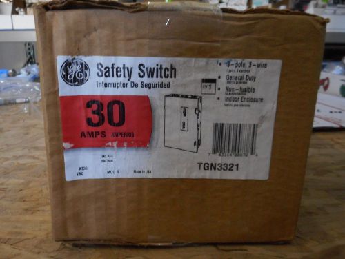 GE TGN3321 30 AMP 240 VOLT DISCONNECT NEMA 1 NON FUSIBLE SAFETY SWITCH