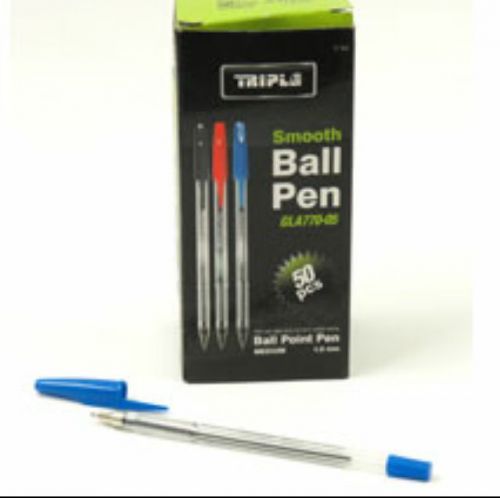 Lot of 100 PCS 2*50 NEW Pens Black Smooth Writing Ballpoint Pen office student