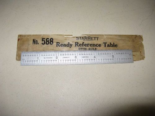 Starrett # 588 Ready Reference Table, Made Of Spring Steel, Very Good Conditions