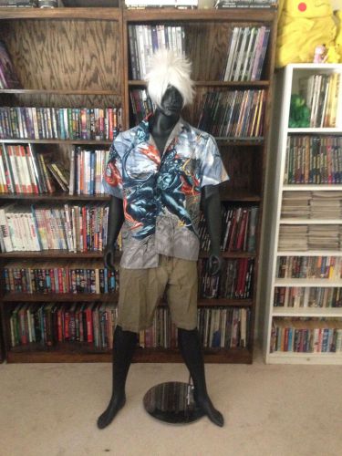 Full Body Male Mannequin 6-Foot Black With Base and Wig
