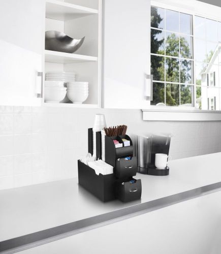Coffee condiment organizer caddy lid holder counter rack dispenser kitchen tea for sale