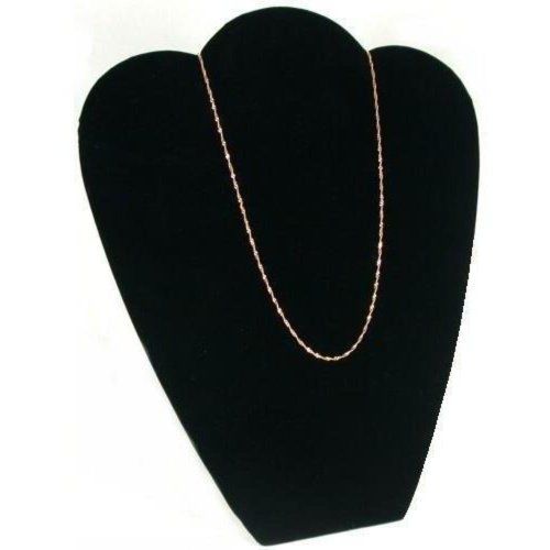 Black Velvet Padded Necklace Pendant Bust Showcase Display 10 7/8&#034;