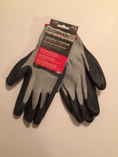 Cut armor general purpose cut resistant gloves large ansi level 3 x3 never slip for sale