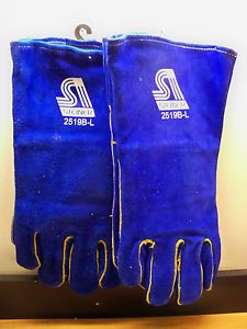 2x new steiner 2519b-l cowhide leather welding gloves foam lined lg free prioriy for sale