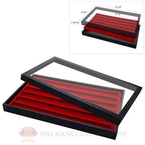 (1) Acrylic Top Display Case &amp; (1) 6 Slot Red Compartmented Insert Organizer