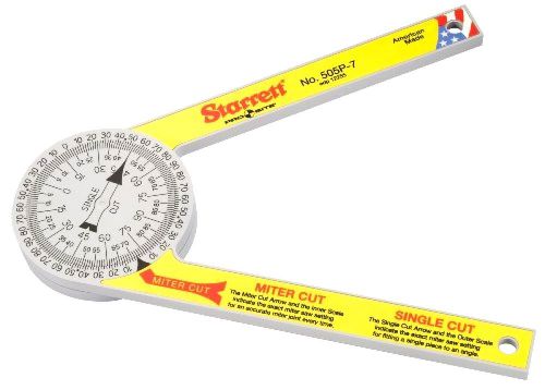 New Starrett 505P-7 Miter Saw Protractor Laser Engraved Dial For Accuracy