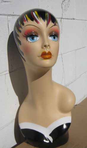 LESS THAN PERFECT MN-202 Female Head Form with Colorful Vintage Look
