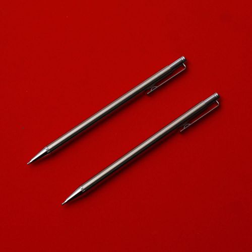 2 Pcs Zebra TS-3 Mini Mechanical Pencil 0.5mm Silver Japan
