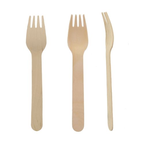 Envirolines Heavy Weight Disposable Wooden Forks, Bag of 50