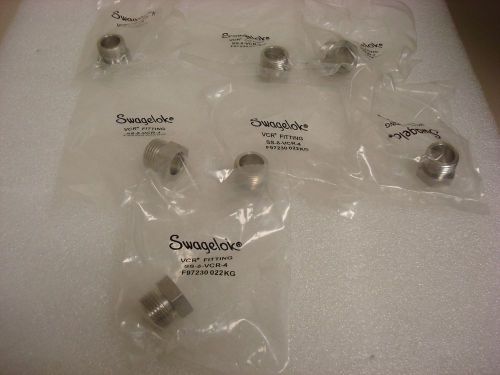 NEW LOT OF 7 Swagelok P/N: SS-8-VCR-4 W/ Original Plastic Bag