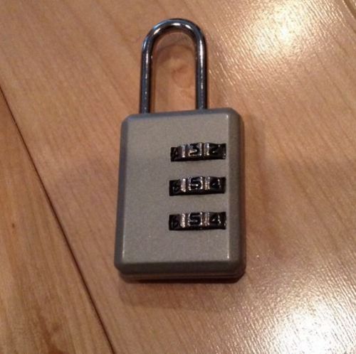 3 Dial Metal Resettable Combination Padlock Suitcase Luggage Password Digit Lock