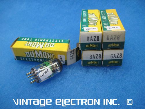LOT OF (5) NOS 6AZ8 Vacuum Tubes - DUMONT - USA - 1960s (TESTED, FREE SHIPPING!)