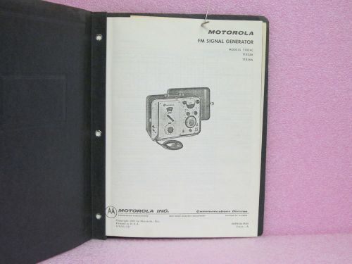 Motorola Manual T1034C, T1035A, T1036A FM Signal Generator Instr. Man. w/Schem.
