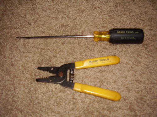 Klein Tools Flat Head Screwdriver 601-6 &amp; Wire Stripper 11045 Made In USA
