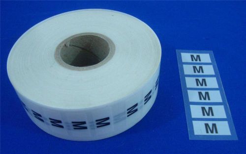 500 Wrap Around Clothing &#034; M &#034; Size Labels Self-Adhesive Retail Store Supplies