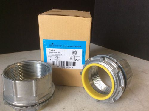 (2) cooper crouse hinds chb7 commercial hub - 21/2&#034; inch npt zamek -2 wet/loc. for sale