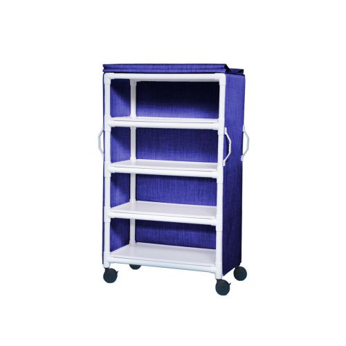 4 shelf linen cart - 36&#034; x 20&#034; shelves mesh plum               1 ea for sale