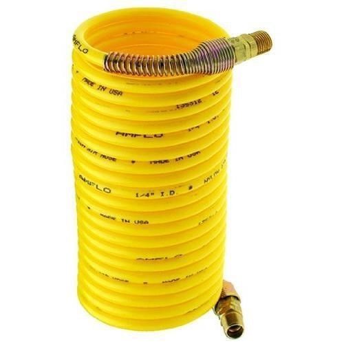 Amflo 4-12 yellow 200 psi nylon recoil air hose 1/4&#034; x 12&#039; with 1/4&#034; mnpt new for sale