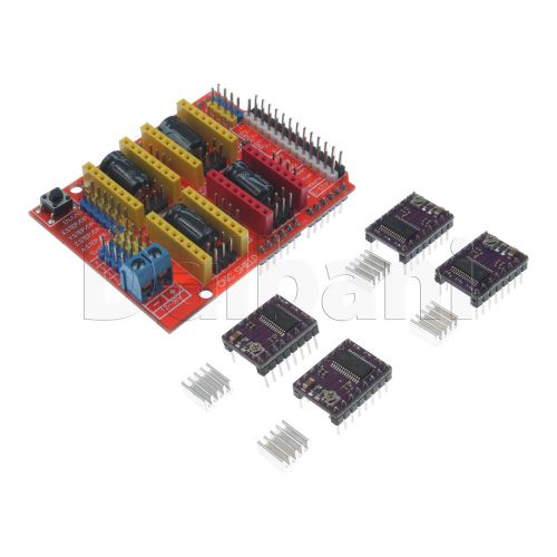 Assembled CNC Shield Expansion Board w/ DRV8825 for Arduino 1/32 Stepper Drivers
