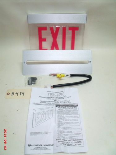 Lithonia Edge Lit Exit Sign, Sign &amp; Satin Finish Cover Mount Used