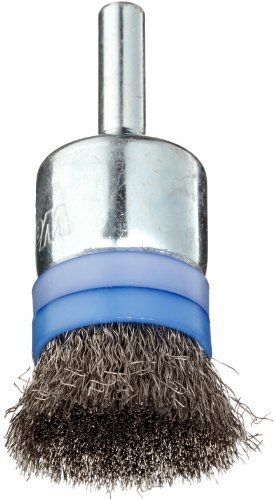Weiler wire end brush, banded, solid end, round shank, stainless steel 302, for sale