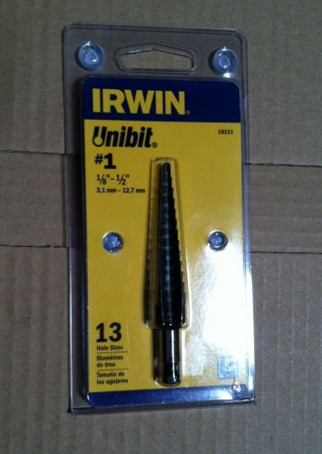 Irwin Unibit 10231 Unibit-1 1/8&#034;to 1/2&#034; Step Drill