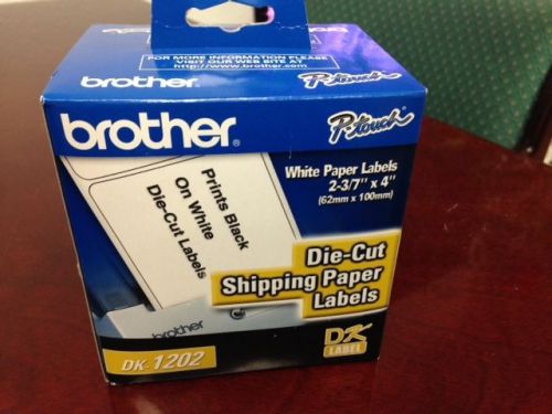 Genuine Brother DK-1202 White Paper Labels 2-3/7&#034; x 4&#034;, 300 labels, NEW