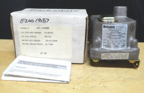 BARKSDALE * Series D1T * Diaphragm Pressure Switch * D1T-A150SS *NEW IN THE BOX*