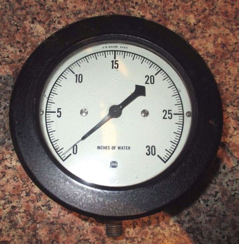 Vintage Water Pressure Gauge Dial USG 0-30 ~ BLACK Cast Iron Body ~ Steampunk