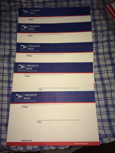 Lot Of 5 PRIORTY MAIL LABELS 1999. 228 Labels.