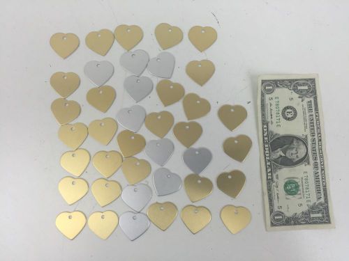 Lot of 40 Anodized Aluminum Blank Heart Shaped Engrave-able Dog Pet Tags