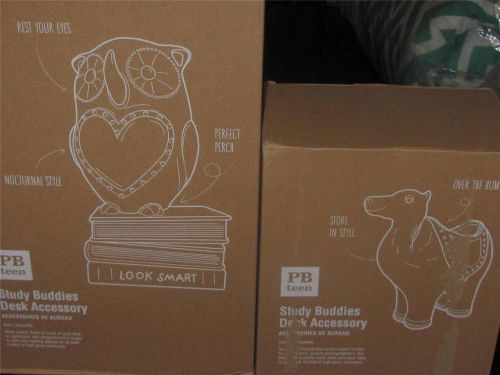 NEW Pottery Barn Teen Whimsical Ceramic Buddies Desk Accessories Camel &amp; Owl