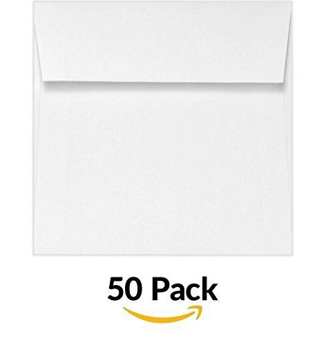 Envelopes.com 6 x 6 square envelopes w/peel &amp; press - 70lb. bright white (50 for sale
