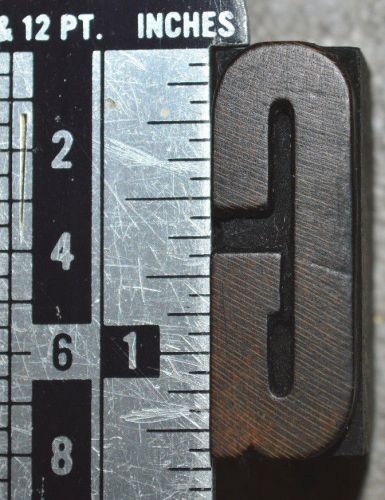 Vintage / Antique Letterpress Wood Printer&#039;s Type, G, 8 line, 1 5/16&#034; tall