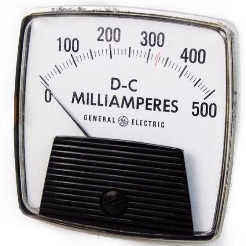 GE Vintage DC Milliamperes 0-500 VU Meter Gauge General Electric Milli Amps 0039