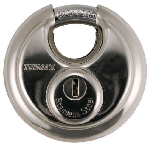 Trimax trp170 stainless steel 70mm round pad lock - 10mm shackle for sale