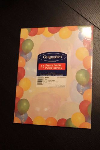 Balloon Printer Paper Stationery Primary Colors Invitation Letterhead 25 Sheet